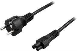DELTACO įžemintas kabelis CEE 7/7 IEC 60320 C5, maks. 250 V / 2,5 A, 0,5 m, juodas DEL-109C-50