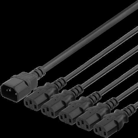 DELTACO IEC C14 - 5x IEC C13 maitinimo kabelis, 1m, 10A / 250V, Y-Splitter, DEL-113C