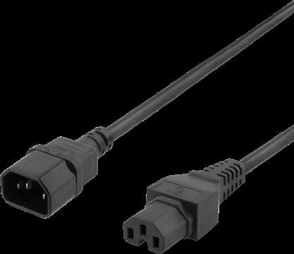 DELTACO ikabelis IEC C15 - IEC C14, 0,5 m, juodas DEL-116-50