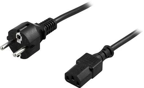 DELTACO kabelis, CEE 7/7 - IEC 60320 C13 , max 250V / 10A, 2m, juodas/ DEL-109M