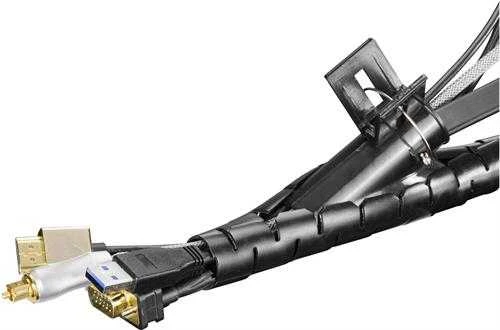 Wentronic DELTACO neiloninis kabelio kanalas, 25mm, 2.5m, juodas / LDR02