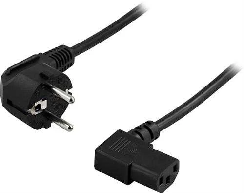 DELTACO prietaiso laidas, kampas CEE 7/7 - kampas IEC C13, 0,5m DEL-109B-50