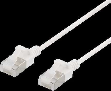 DELTACO U / FTP Cat6a patch cable, slim, 3.8mm in diameter, 2m, 500MHz, LSZH, baltas / UFTP-1048