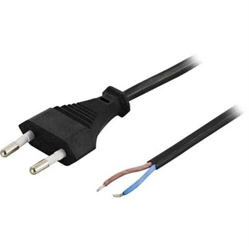 DELTACO įžemintas kabelis, tiesus CEE 7/16, atviras, maks. 250V / 2.5A, 2m, juodas / DEL-109U