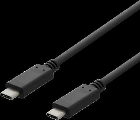 DELTACO USB 2.0 USB-C - USB-C krovimo kabelis, 3A, 3m, juodas / USBC-2003
