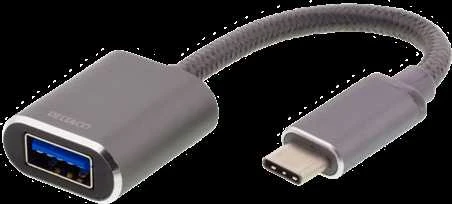DELTACO USB-C 3.1 Gen 1 to USB-A OTG Adapteris, aliuminis, pilkas / USBC-1279