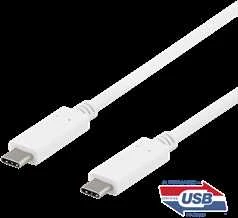 DELTACO USB-C į USB-C laidas, 1m, 10Gbps, 100W 5A, USB 3.1 Gen 2, USBC-1407
