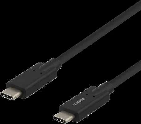 DELTACO USB-C - USB-C laidas, 5Gbit / s, 5A, 2M, juodas USBC-1503M
