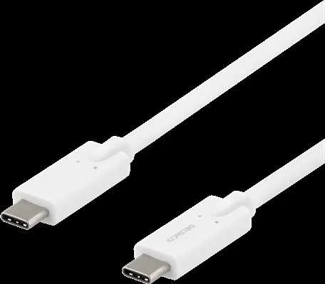 DELTACO USB-C - USB-C laidas, 5Gbit / s, 5A, 2M, baltas / USBC-1504M