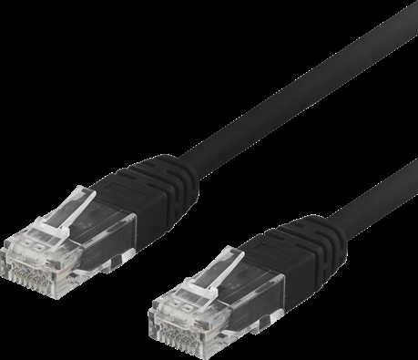 DELTACO U/UTP Cat6 patch kabelis, 0.3m, 250MHz, LSZH, juodas / TP-603S