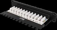 DELTACO 10-PATCH16 Patch Panel, 12 Ports, Cat6, UTP, Juodas / 10-PATCH16