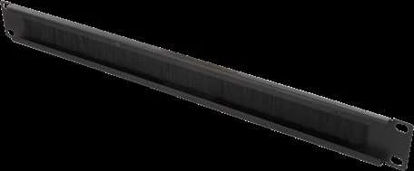 DELTACO 19 "kabelių panelė su šepečiu, metalinė/nailoninė, 1U, juoda