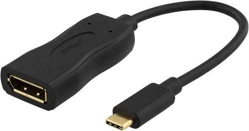 DELTACO Adapteris USB 3.1 DP - USBC male - DisplayPort 19 kontaktų lizdas, 4K , juodas / USBC-DP