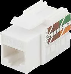 DELTACO Cat6A Keystone lizdas, LSA / 110 termination, plastikinis , 90, baltas / MD-124
