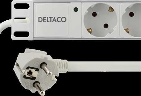 DELTACO Ilgiklis 8xCEE 7/4, 1xCEE 7/7, 19 "1U, 2m, baltas / GT-8529W