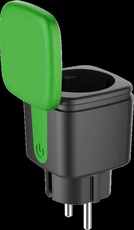 DELTACO SMART HOME lauko kištukas, „WiFi“, IP44, 1xCEE 7/3, 13A, juodas / žalias SH-OP01