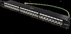 Komutacinė panelė Deltaco, 24xRJ45, Cat6a, 10Gbps, 1U, 19 ", PAN-200