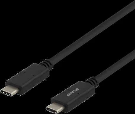 DELTACO USB 2.0 kabelis, C tipas - C tipas, 2m, juodas USBC-2002M