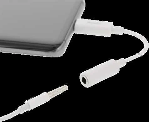 DELTACO USB-C į 3,5 mm adapteris, 10 cm, aktyvus, baltas USBC-1145