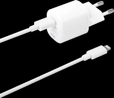 DELTACO USB sieninis įkroviklis, USB-C, PD 20 W, 1 m C - „Žaibas“ USBC-AC141