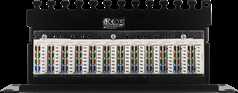 DELTACO 10-PATCH16 Patch Panel, 12 Ports, Cat6, UTP, Juodas / 10-PATCH16