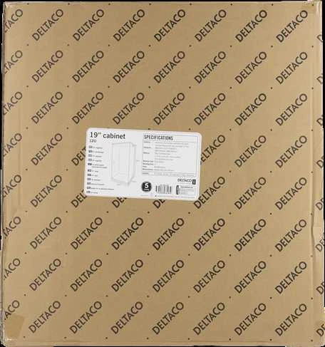 DELTACO 19" spintelė, 12U, 540x450mm, stovima arba montuojama ant sienos, stiklinės durys, juodas / 19-5412B