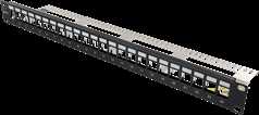 DELTACO 19 "Keystone patch panelė, 24 jungtys, 1U, įžeminimo kabelis, metalinis, juodas / PAN-214