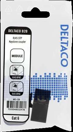 DELTACO Cat6 "Keystone" jungtis, ekranuotas, 2xRJ45,, 180, Metalinis / MD-126