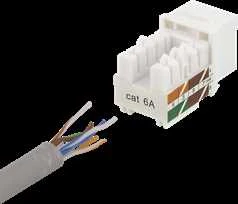 DELTACO Cat6A Keystone lizdas, LSA / 110 termination, plastikinis , 90, baltas / MD-124