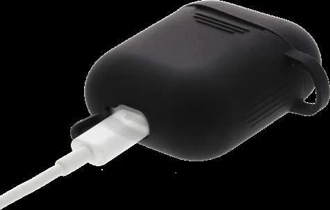 DELTACO MCASE-AIRPS001 „AirPods“ Silikoninis dėklas, Juodas