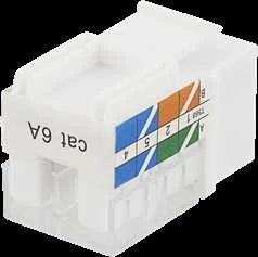 DELTACO Cat6A Keystone lizdas, LSA / 110 termination, plastikinis , 90, baltas / MD-124