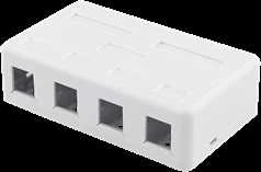 DELTACO Keystone virštinkinė dėžutė, 4 Ports, Balta / VR-224
