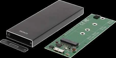 DELTACO išorinis HDD M.2 korpusas, B, B & M, USB 3.1 Gen 1, SATA III, juodas MAP-K16N