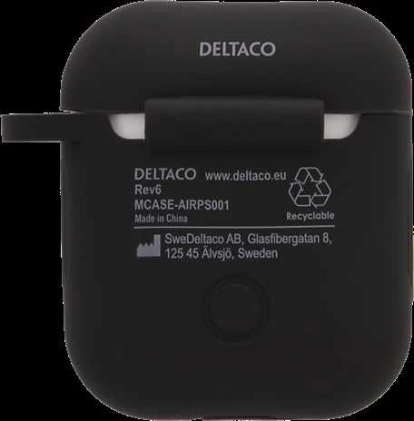 DELTACO MCASE-AIRPS001 „AirPods“ Silikoninis dėklas, Juodas