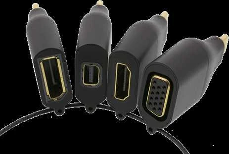 DELTACO OFFICE USB-C adapterių komplektas, mDP, DP, VGA, HDMI, juodas / USBC-AR1