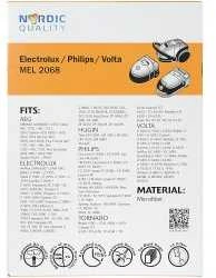 Dulkių maišeliai Nordic Quality MEL2068 Electrolux 5vnt + 2 filtrai / 358501
