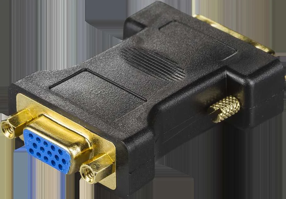 DVI-A - VGA adapteris DELTACO 1920x1200 60Hz, juodas / DVI-4-K / 00120001