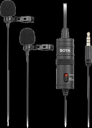 Dvigubas mikrofonas BOYA 3.5mm jungtis, juodas / BY-M1DM / BOYA10002
