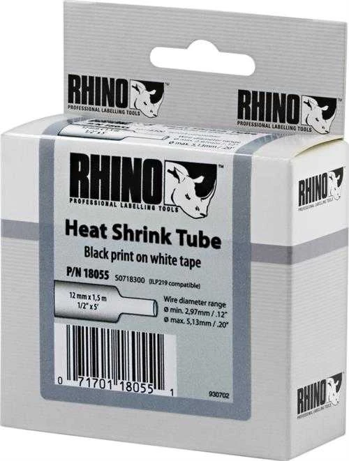 Juostelės etikečių spausdintuvams Dymo RHINO, vinilinė balta, 12mm x 1,5 m