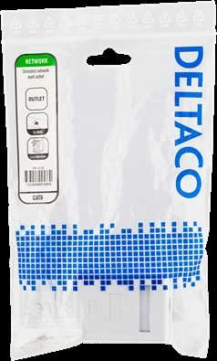 Ekranuotas tinklo lizdas FTP 1xRJ45, Cat6 DELTACO baltas / VR-216