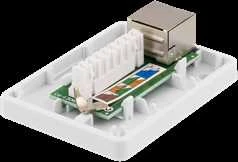 Ekranuotas tinklo lizdas FTP 1xRJ45, Cat6 DELTACO baltas / VR-216