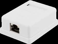 Ekranuotas tinklo lizdas FTP 1xRJ45, Cat6 DELTACO baltas / VR-216