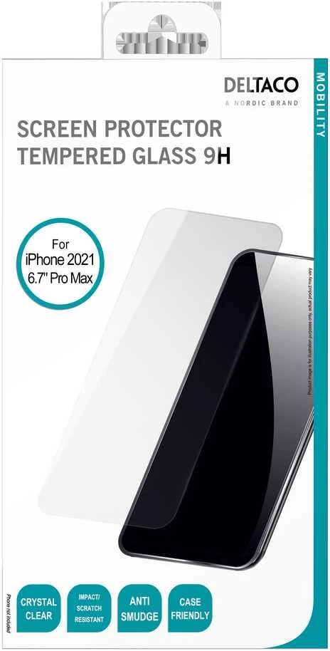 Ekrano apsauga DELTACO skirta Apple iPhone 14 Plus//13 Pro Max, 2.5D grūdintas stiklas, 9H / SCRN-21IP67