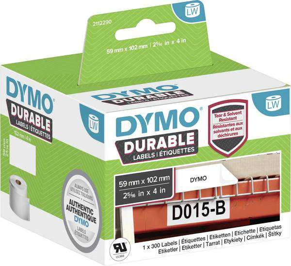 Etiketės DYMO LabelWriter Patvarus, 59mm x 102mm, 300vnt, baltos / 2112290