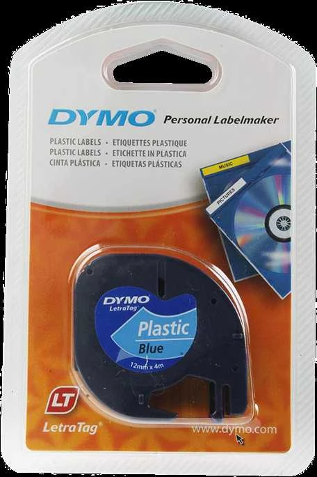 DYMO S0721650 etikečių juostelė Juoda ant mėlynos