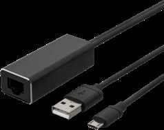 Ethernet adapteris DELTACO „ChromeCast“, USB, RJ45,1m, 100 Mbps, USB-A + USB juodas / CAST-ETHERNET