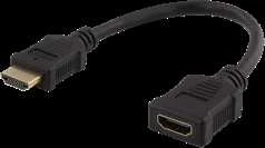 Lankstus HDMI adapteris, 0,2m, HDMI M/F, UHD DELTACO / HDMI-21F