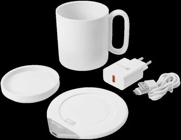 GADGETMONSTER Smart Mug GDM-1003 - 350ml puodelis su kaitinimu iki 55°C + 18W belaidžio įkrovimo stotelė
