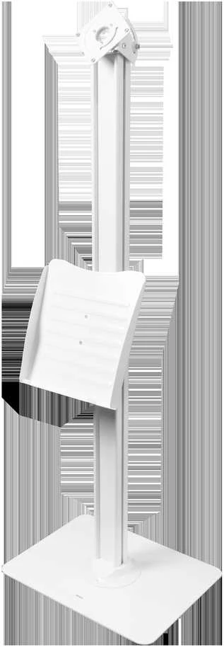 Laikiklis Grindų stovas DELTACO OFFICE su lankstinukų laikikliu, skirtas iPad 9, apsauga nuo arbasčių, pakeliamas, pasukamas, baltas / ARM-0512