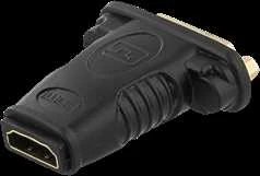 Goobay HDMI adapteris, 1080p @ 60Hz, HDMI 19 kontaktų - DVI-D mo, auksinės spalvos jungtys, juodos DELTACO / HDMI-10A